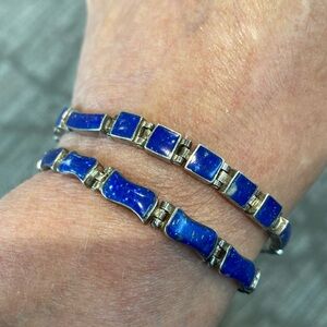 Vintage sterling silver lapis  2 bracelets